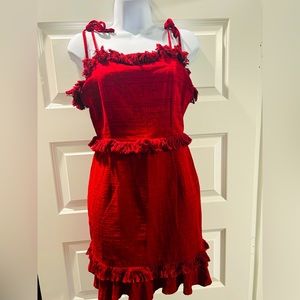 Skylar + Madison Maroon Fringe Mini Dress